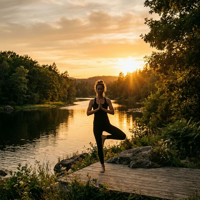 Yoga at sunset